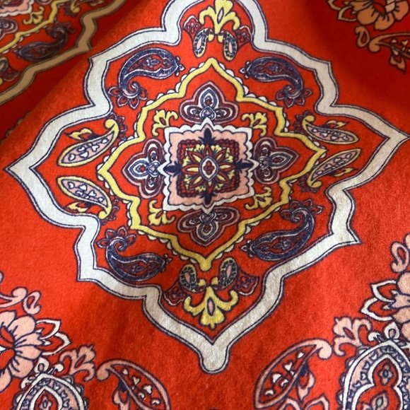 Croft & Barrow Womens Red Relaxed Cotton Top with a Banded Split Neck Size 1X - Picture 6 of 11